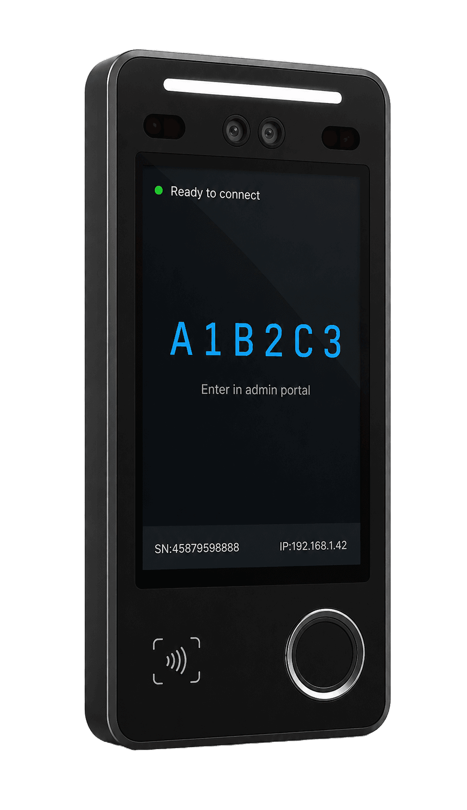SnelScan-biometrisch terminal met registratiecode van zes tekens